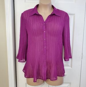 Fashion Bug Semi-Sheer Crinkle Blouse